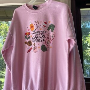 Gildan Pink Graphic Women's Sweatshirt